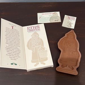 1990 Vintage Longaberger Pottery Father Christmas Cookie Mold
